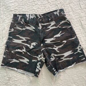 Camouflage JNCO-like Denim Shorts